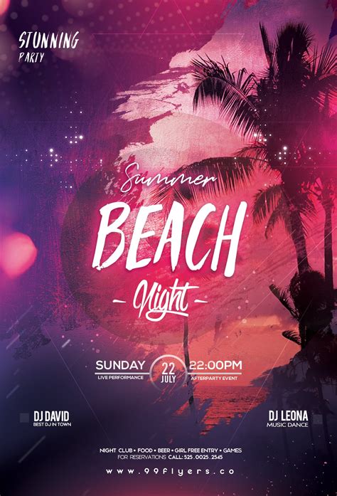 Beach Night Party Free Psd Flyer Template Stockpsd