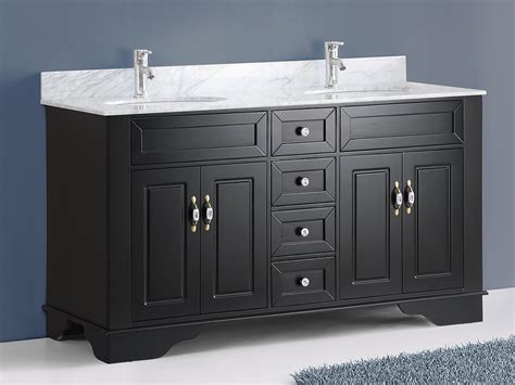 The overall serene character of the vanity is impeccably elevated. 59" Littleton Double Sink Vanity - Espresso - Bathgems.com