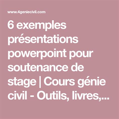 6 Exemples Présentations Powerpoint Pour Soutenance De Stage Cours