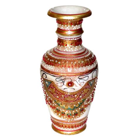 multicolor shrinath art gallery marble flower pot for home at rs 570 in jaipur
