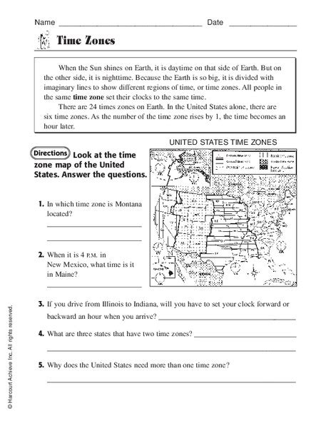 Students will use a time zone map of the united states to answer several questions, such as, if it is 5:00 a.m. Time Zones Lesson Plans & Worksheets | Lesson Planet