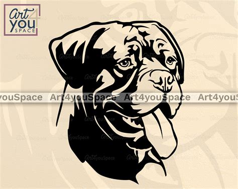 French Mastiff Dog Svg Png Dxf Cricut Vector Clipart Face Printable
