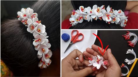 How To Make Gajra At Homeunique Flower Hair Accessories By Thermocol
