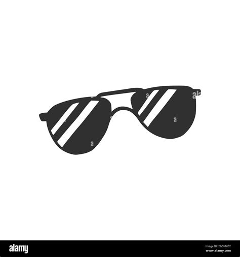 Hand Drawn Sunglasses Doodle Sketch Style Drawing Line Simple
