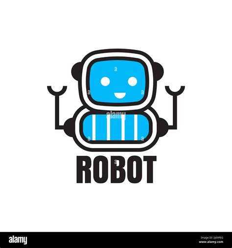 Vector Cute Robot Mascot Logo Template Design Stock Vector Image And Art