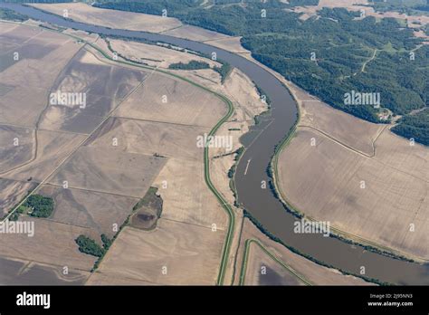 Aerial View Of Missouri River Near St Joseph Mo Stock Photo Alamy