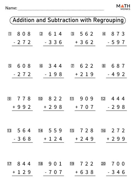 2 Digit Subtraction With Regrouping Worksheets Grade 2 And 3 Free