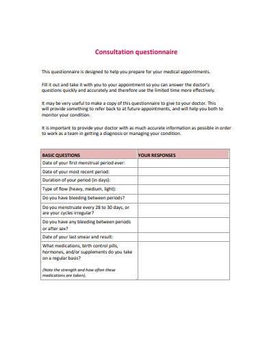 Free 10 Consultant Questionnaire Samples In Pdf Ms Word