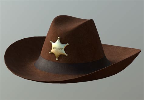 3d Model Sheriff Hat Vr Ar Low Poly Cgtrader