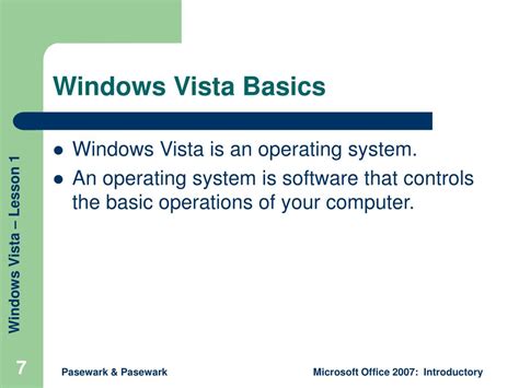 Ppt Windows Vista Lesson 1 Windows Vista Basics Powerpoint