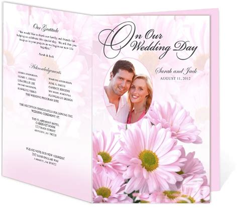 daisies wedding program templates easy