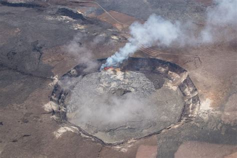 Aerial View Of Volcanic Activity At The Kilauea Volcano Stock Image