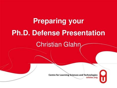 Prepare Your Ph D Defense Presentation