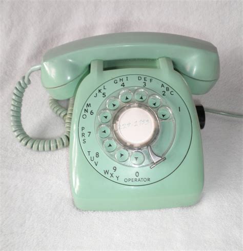 Vintage Aqua Blue Rotary Dial Phone