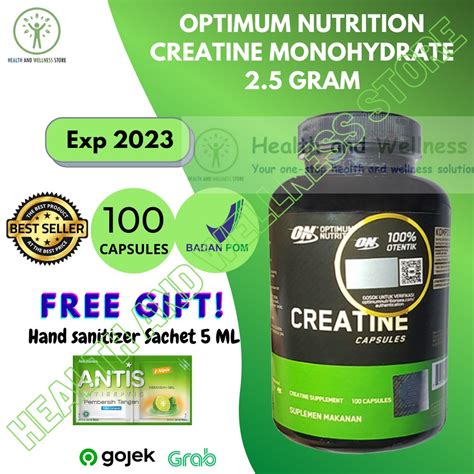 Jual Optimum Nutrition On Creatine Monohydrate 25 Gr 2500 Mg 100 Caps