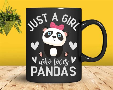 Just A Girl Who Loves Pandas Png Svg T Shirt Designs Silhouettefile