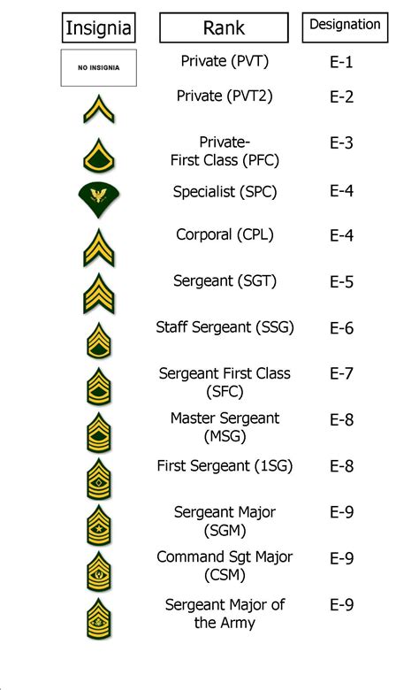 √ Military Ranks In Order National Guard Na Gear