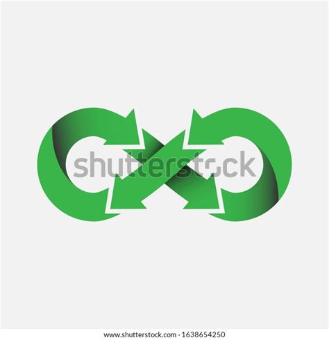 Infinity Recycle Logo Winth Green Color Stock Vector Royalty Free