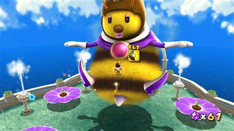 Super Mario Galaxy Honeyhive Galaxy Bee Mario Takes Flight Youtube