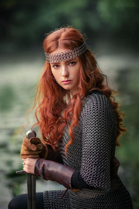 FIRE HAIR medieval woman Рыцарское Knightly Olga Boyko
