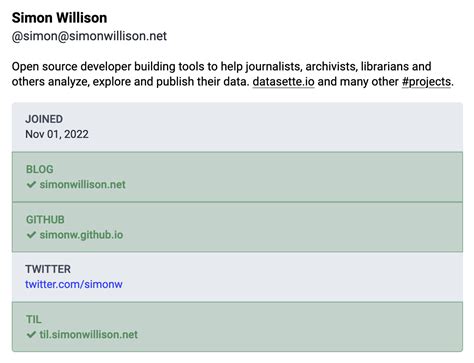 Verifying Your Github Profile On Mastodon Simon Willisons Tils