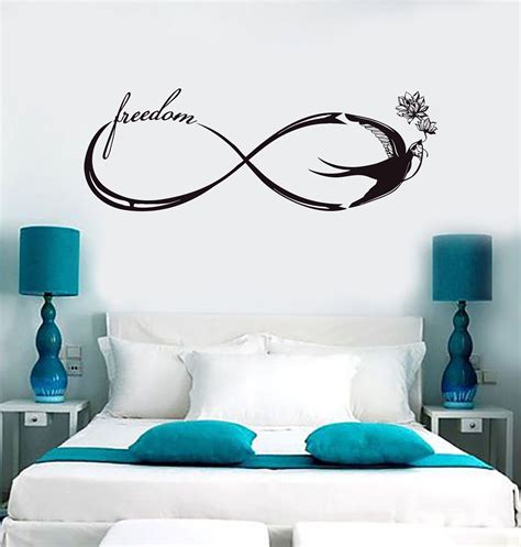 Vinyl Wall Decal Infinity Freedom Swallow Bedroom Stickers Mural Unique