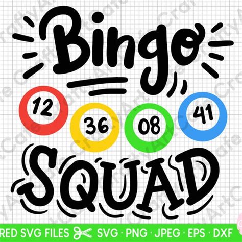 Bingo Squad Svg Bingo Design Svg Bingo T Bingo Games Etsy India