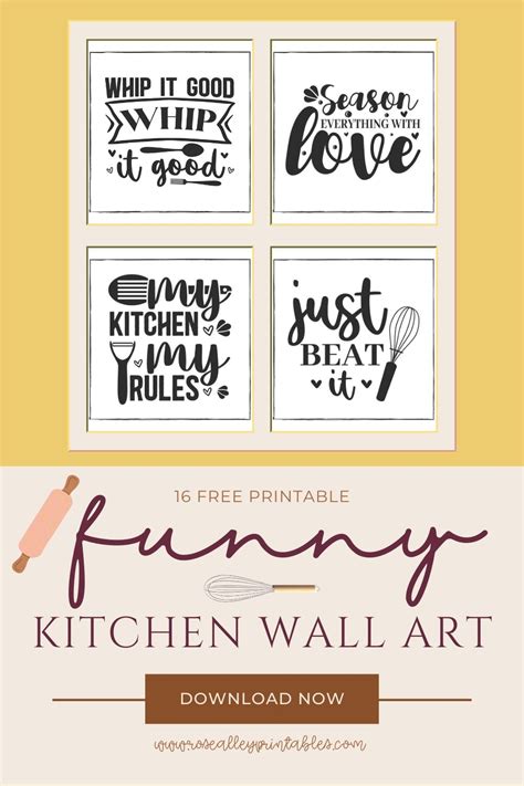 16 Free Printable Funny Kitchen Wall Art