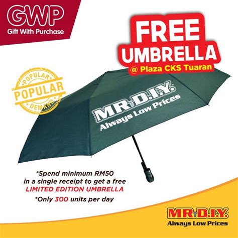 Get up to 0.45% p.a. MR DIY Plaza CKS Tuaran FREE Umbrella Promotion (3 August ...