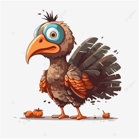 Turkey Without Feathers Vector Sticker Clipart Cartoon Turkey With