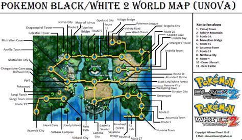 Pokémon Black White Version 2 Unova World Map  V100 Neoseeker