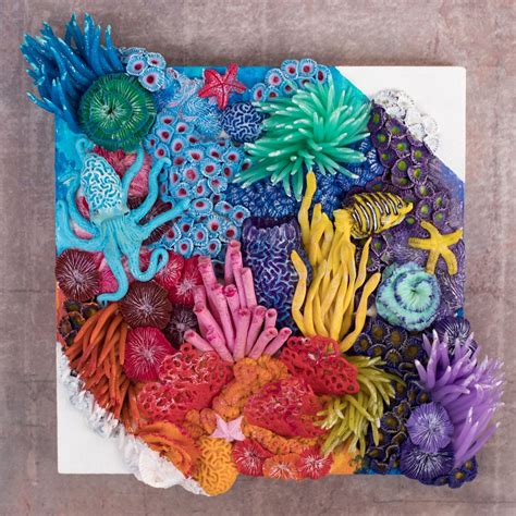 Wave Sculpture Clay Clay Crafts Coral Reef Art