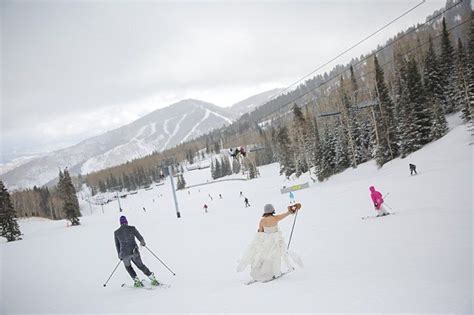 Snowy Canyons Resort Mountain Wedding In Utah Winter Wedding