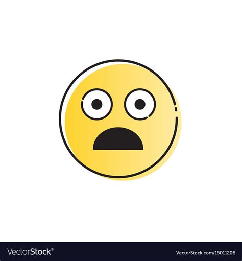 Yellow Cartoon Face Shocked People Emotion Icon Vector Image