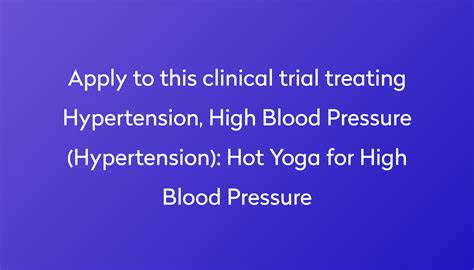 Hot Yoga For High Blood Pressure Clinical Trial 2023 Power