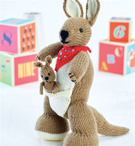 Kangaroo And Joey Support Australian Animals Free Knitting Patterns