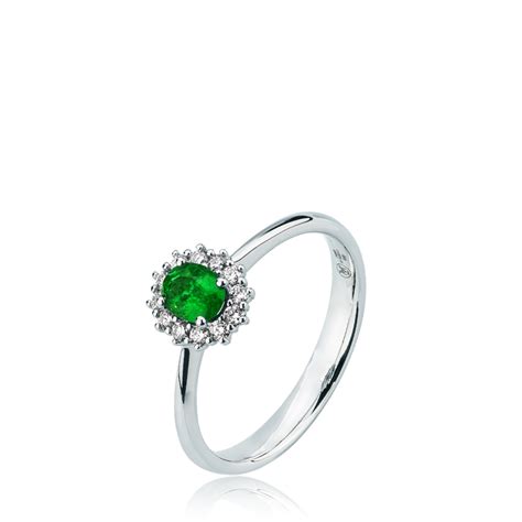 anello con smeraldo e diamanti in oro bianco mirco visconti alta gioielleria a valenza