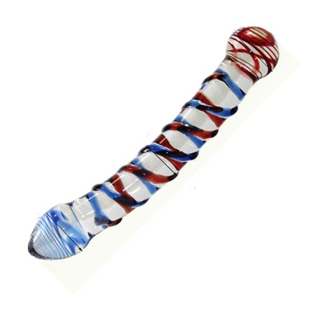 Colorful Pyrex Glass Dildo Double Ended Headed Crystal Fake Penis Anal Butt Plug G Spot