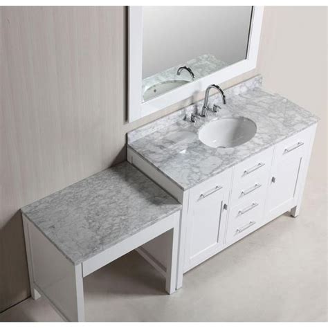 A 48 bathroom vanity will probably have cabinet and drawer storage room underneath the ledge of the vanity. 48 Bathroom Vanity With Makeup Area / Give your bathroom a dramatic makeover by replacing the ...