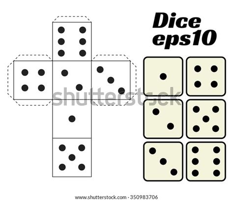 Dice Set Vector Illustration Printable Template Stock Vector Royalty