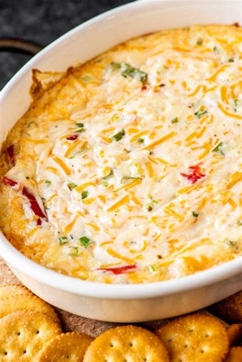 Hot Pimento Cheese Dip A Melted Blend Of Savory Cheeses A Few Spices And Sliced Pimentos Make