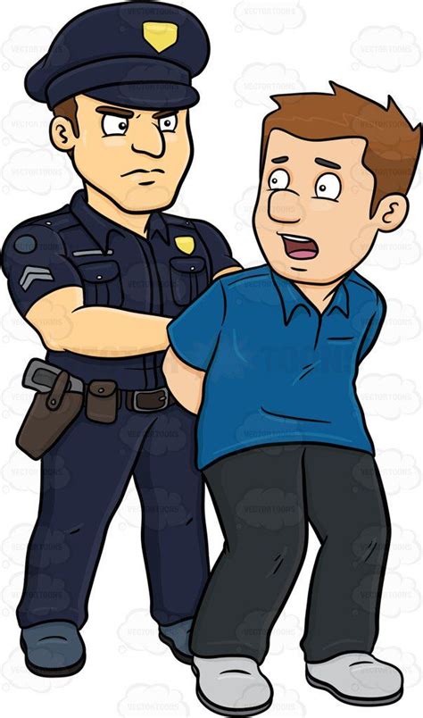 Cartoon characters have often enriched our childhood. Arrest Clip Art | A Policeman Arresting A Man Vector Clip ...