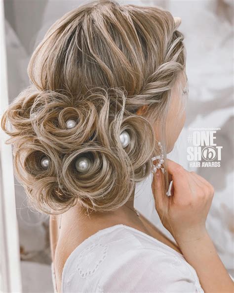 Mermaid Updo With Pearls Loose Updo Short Hair Updo Long Curly Hair Updo Styles Shot Hair