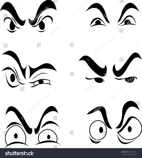Cartoon Eyes Different Expressions Looking Angry 库存矢量图（免版税）1613551987