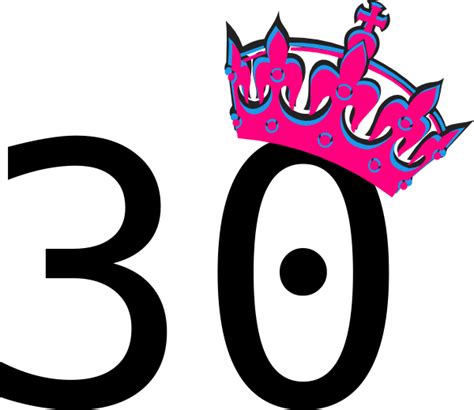 Pink Tilted Tiara And Number 30 Clip Art At Vector Clip Art