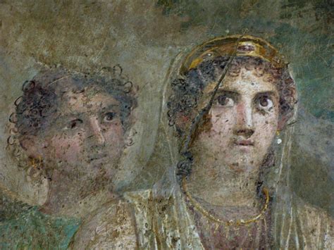 Ancient Roman Painting On A Wall Of A Villa In The Buried Roman City Of