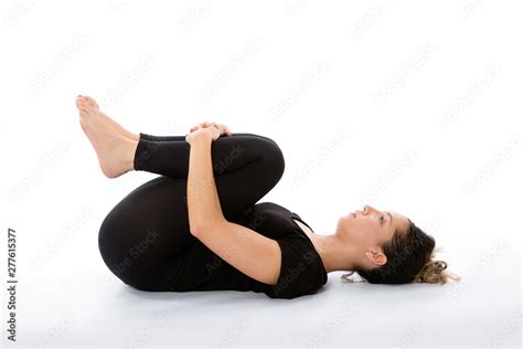 Apanasana Yoga Pose Supine Knees To Chest Pose Yoga Poses Woman