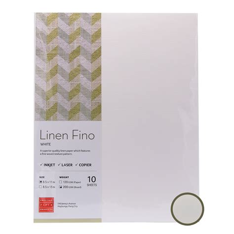Linen Fino White Textured Specialty Paper 10 Sheets Per Pack Lazada Ph