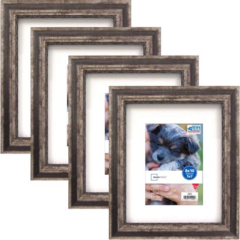 Mainstays 8x10 Matted To 5x7 Two Tone Picture Frames Set Of 4