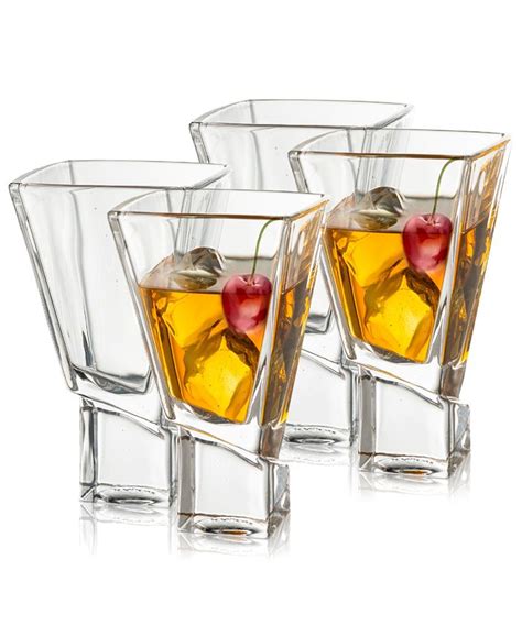joyjolt carre square martini glasses set of 4 and reviews glassware and drinkware dining macy s